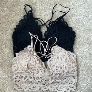 Abercrombie Lace Bralettes Black and Nude